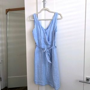 Sleeveless Scalloped Sky Blue Tahari Dress